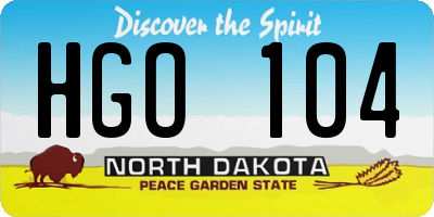 ND license plate HGO104