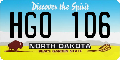 ND license plate HGO106