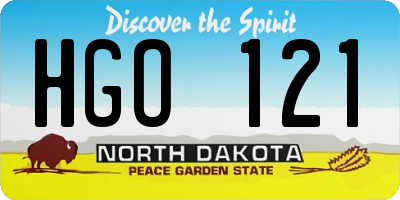 ND license plate HGO121