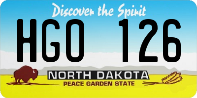 ND license plate HGO126