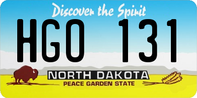 ND license plate HGO131
