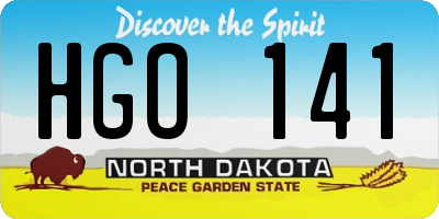 ND license plate HGO141