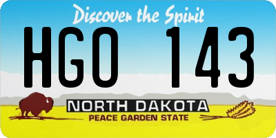 ND license plate HGO143