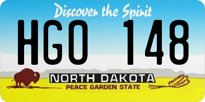 ND license plate HGO148