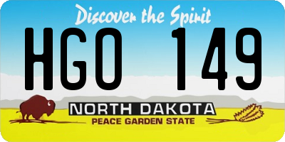 ND license plate HGO149
