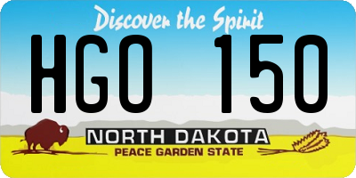 ND license plate HGO150