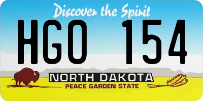 ND license plate HGO154