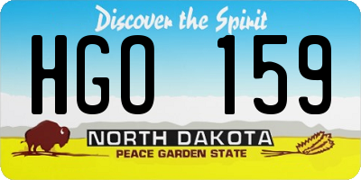 ND license plate HGO159