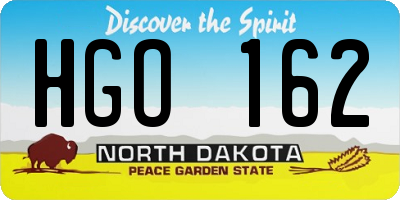 ND license plate HGO162