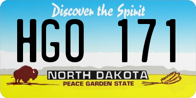 ND license plate HGO171