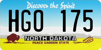 ND license plate HGO175