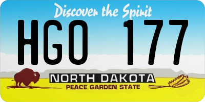 ND license plate HGO177