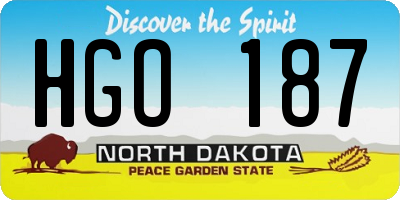 ND license plate HGO187