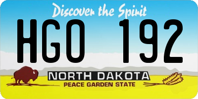 ND license plate HGO192