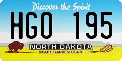 ND license plate HGO195