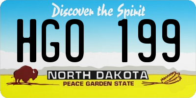 ND license plate HGO199