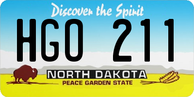ND license plate HGO211
