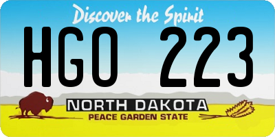 ND license plate HGO223