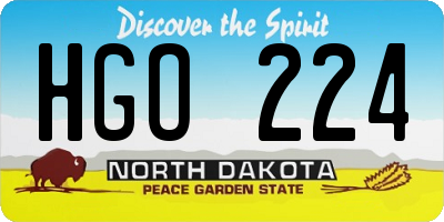 ND license plate HGO224
