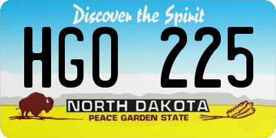 ND license plate HGO225