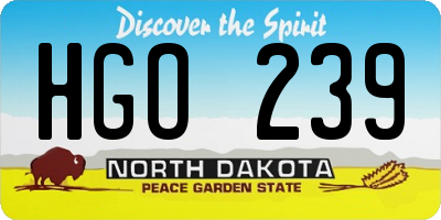 ND license plate HGO239