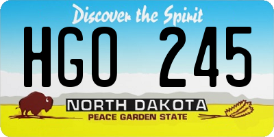 ND license plate HGO245