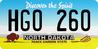 ND license plate HGO260