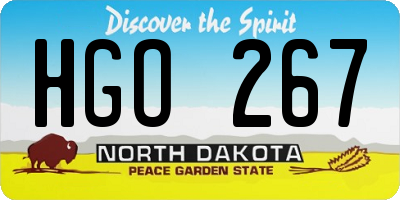 ND license plate HGO267