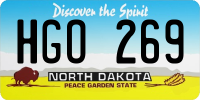 ND license plate HGO269