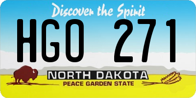 ND license plate HGO271
