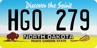 ND license plate HGO279
