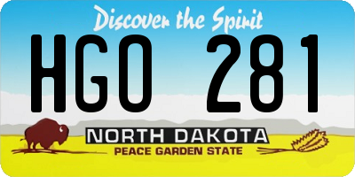 ND license plate HGO281