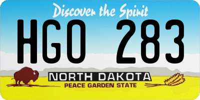 ND license plate HGO283