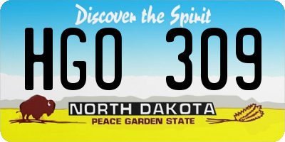 ND license plate HGO309