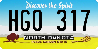 ND license plate HGO317