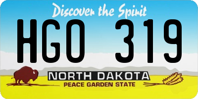 ND license plate HGO319