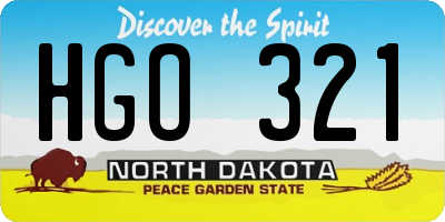 ND license plate HGO321