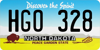 ND license plate HGO328