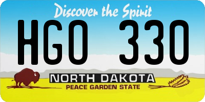ND license plate HGO330