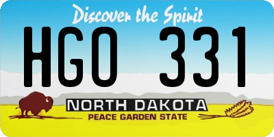 ND license plate HGO331