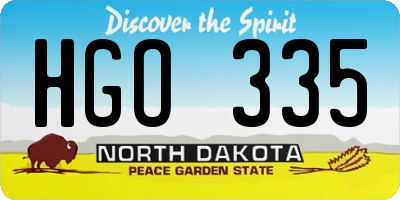 ND license plate HGO335