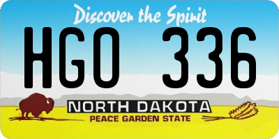 ND license plate HGO336
