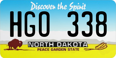 ND license plate HGO338