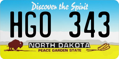 ND license plate HGO343