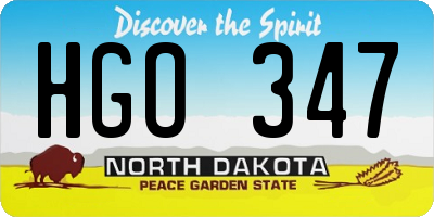 ND license plate HGO347