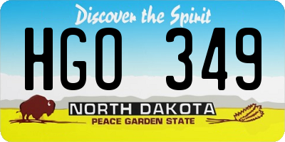 ND license plate HGO349