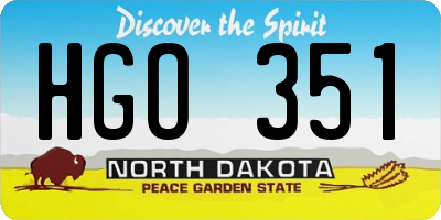ND license plate HGO351