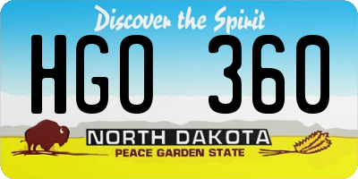 ND license plate HGO360