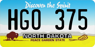 ND license plate HGO375