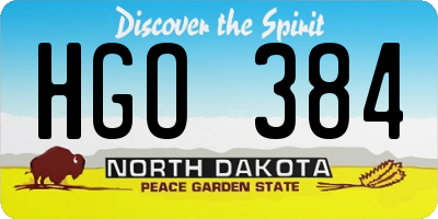 ND license plate HGO384